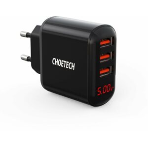 Hálózati adapter Choetech 5V/3.4A 3 USB-A digital wall charger