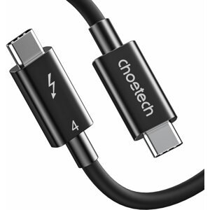 Adatkábel Choetech Thunderbolt 4 USB-C 40Gbps kábel 0,8 m fekete