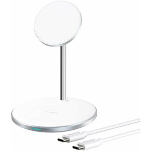 MagSafe vezeték nélküli töltő Choetech 2-in-1 Wireless Charger Holder (for iPhone MagSafe + AirPods) White
