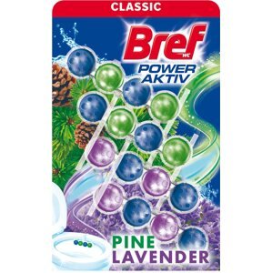 WC golyó BREF Power Aktiv Pine & Lavender 4× 50 g
