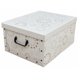 Tároló doboz Compactor Ring - kartondoboz 50 x 40 x m.25 cm, fehér