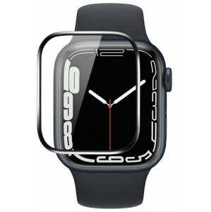 Üvegfólia COTEetCI Apple Watch 7 41mm 4D üvegfólia teljes felületű ragasztással és fekete szegéllyel