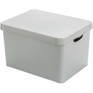 Úložný box Curver ART DECO BOX L - šedý s tečkami