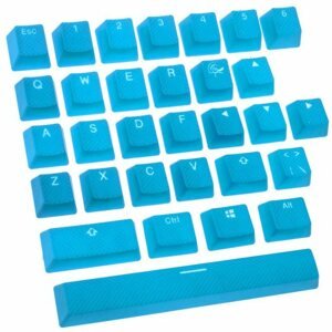 Pótbillentyű Ducky Rubber Keycap Set, 31 billentyű, Double-Shot Backlight - kék