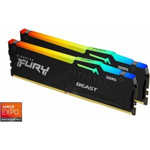 RAM memória Kingston 32GB KIT DDR5 6000MHz CL36 FURY Beast Black RGB EXPO
