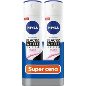Izzadásgátló NIVEA Black & White Invisible Clear Izzadásgátló spray 2 x× 150 ml