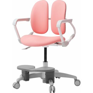 Gyerek íróasztal szék 3DE Duorest Milky rózsaszín, lábtartóval