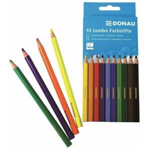 Színes ceruza DONAU JUMBO, törhetetlen, 10 színű