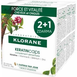 Étrend-kiegészítő KLORANE KeratinCaps - Erő és vitalitás, haj és köröm, étrend-kiegészítő 3 × 30 kapszula