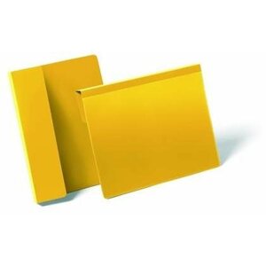 Visačka DURABLE závěsná kapsa s přehybem, žlutá - balení 50 ks