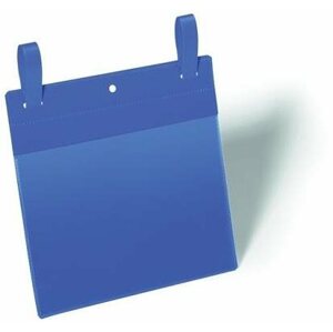 Visačka DURABLE závěsná kapsa s popruhy, modrá - balení 50 ks