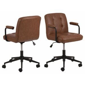Kancelářská židle Design Scandinavia Cosmo, syntetická kůže, hnědá