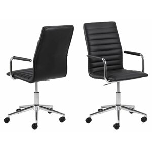 Kancelářská židle Design Scandinavia Winslow, kůže, černá