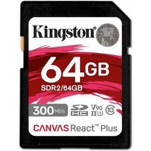 Memóriakártya Kingston SDXC 64 GB Canvas React Plus