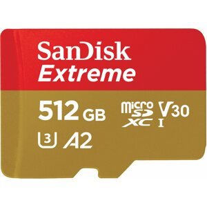 Memóriakártya SanDisk microSDXC 512 GB Extreme + Rescue PRO Deluxe + SD adapter