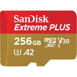 Memóriakártya SanDisk microSDXC 256 GB Extreme PLUS + Rescue PRO Deluxe + SD adapter