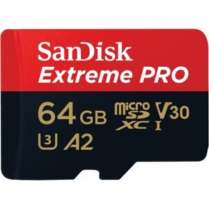 Memóriakártya SanDisk microSDXC 64 GB Extreme PRO + Rescue PRO Deluxe + SD adapter