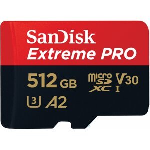 Memóriakártya SanDisk microSDXC 512 GB Extreme PRO + Rescue PRO Deluxe + SD adapter
