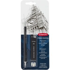 Rotring ceruza DERWENT Precision Mechanical Pencil Set készlet 0,7 mm HB, 15 betét a csomagban + 3 radír