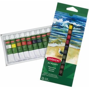Temperafesték DERWENT Academy Watercolour Paints, 12 ml, 12 szín