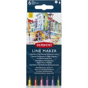 Liner DERWENT Line Maker Colour 0,3 mm, 6 színű