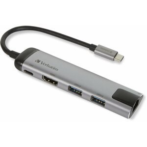 Port replikátor VERBATIM USB-C Multiport HUB USB 3.1 GEN 1/ 2x USB 3.0/ HDMI/ RJ45