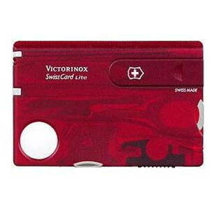Multitool Victorinox Swiss Card Lite áttetsző piros