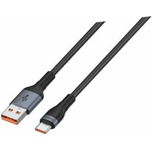 Adatkábel Eloop S7 USB-C -> USB-A 5A Kábel 1m Fekete