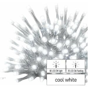 Fényfüzér EMOS Standard LED összekötő fényfüzér, villogó - jégcsapok, 2,5 m, kültéri, hideg fehér