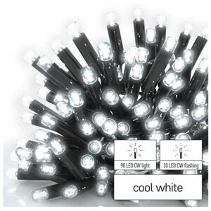 Fényfüzér EMOS Profi LED összekötő lánc villogó, 10 m, kül- és beltéri, hideg fehér