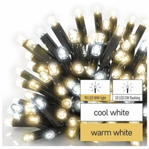 Fényfüzér EMOS Profi LED összekötő lánc villogó, 10 m, kültéri, meleg/hideg fehér