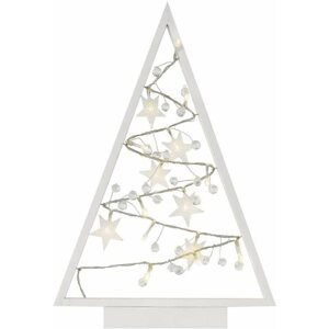 Karácsonyfa EMOS LED dekoráció - világító fa díszekkel, 40 cm, 2x AA, beltéri, melegfehér, időzítővel