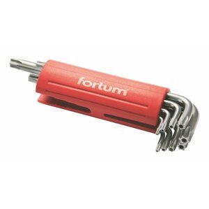 Torx készlet FORTUM furatos TORX L-kulcsok, 9 db-os készlet, 10-50 mm
