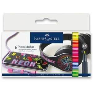 Dekormarker Faber-Castell neon színekben, 6 színek