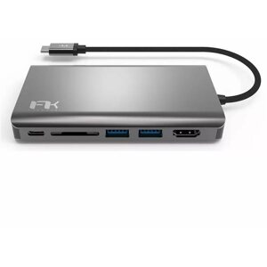 Port replikátor Feeltek Portable 8 in 1 USB-C Hub, gray