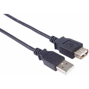Adatkábel PremiumCord USB 2.0 hosszabbító 0,5 m fekete
