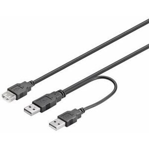 Adatkábel PremiumCord USB 2.0 kettéosztott adat- és töltőkábel, 0,2 m