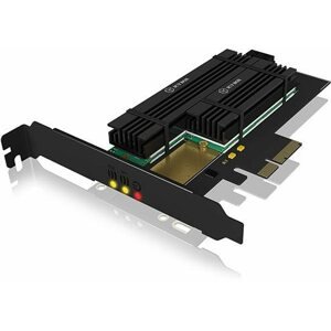 Bővítőkártya ICY BOX IB-PCI215M2-HSL PCIe bővítőkártya 2x M.2 SSD-hez hűtőbordával