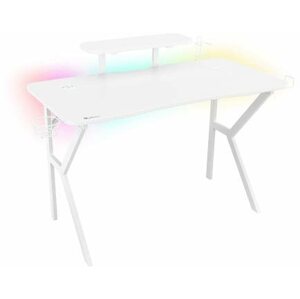 Gaming asztal Natec Genesis HOLM 320 RGB háttérvilágítással, fehér, 120x60cm