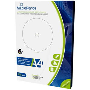 Matrica MediaRange CD / DVD / Blu-ray címkék 15 mm - 118 mm-es fehér