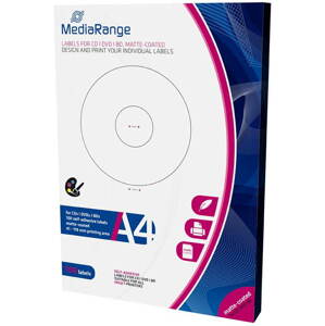 Matrica MediaRange CD / DVD / Blu-ray címkék, 41 mm - 118 mm, fehér