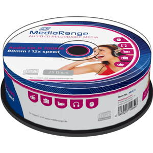 Média MediaRange CD-R Audio CakeBox 25 db