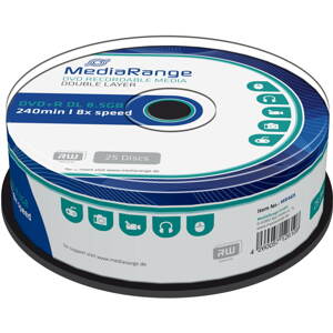 Média MediaRange DVD+R Dual Layer 8,5GB, 25db