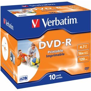 Média Verbatim DVD-R 16x, Printable 10db dobozonként
