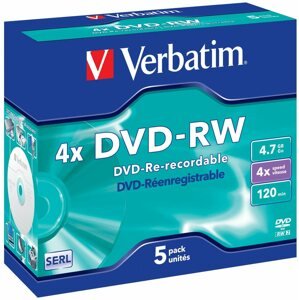 Média Verbatim DVD-RW 4x, 5 db - tokokban