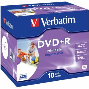 Média Verbatim DVD+R 16x, Printable 10db-os csomagolás