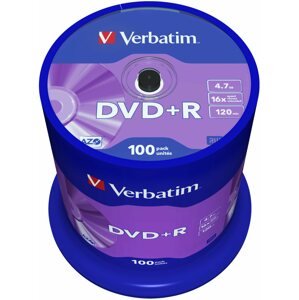 Média Verbatim DVD +R 4,7 GB 16x sebesség, 100db-os cakebox kiszerelés