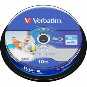 Média Verbatim BD-R SL 25GB Printable, 10db cakebox