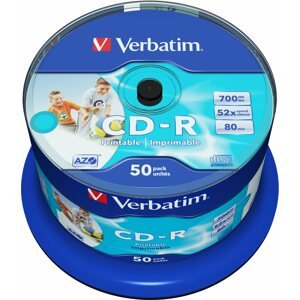 Média VERBATIM CD-R 80 52x PRINT. NO ID spindl 50 db/csomag