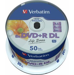 Média VERBATIM DVD+R DL 8.5GB, 8x, printable, spindle 50 db